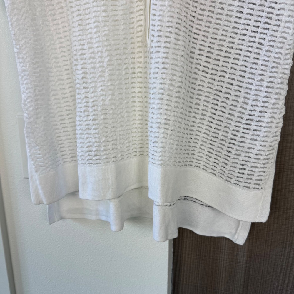 J. Crew Collection White Open Knit Button Down Polo Shirt Short Sleeve Size XS - Picture 6 of 10